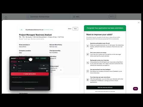 ApplyAI Pro automatically applying to Wellfound AngelList startup roles with custom tailored notes